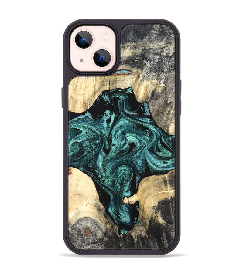 iPhone 14 Plus Wood Phone Case - Simone (Green, 819571)