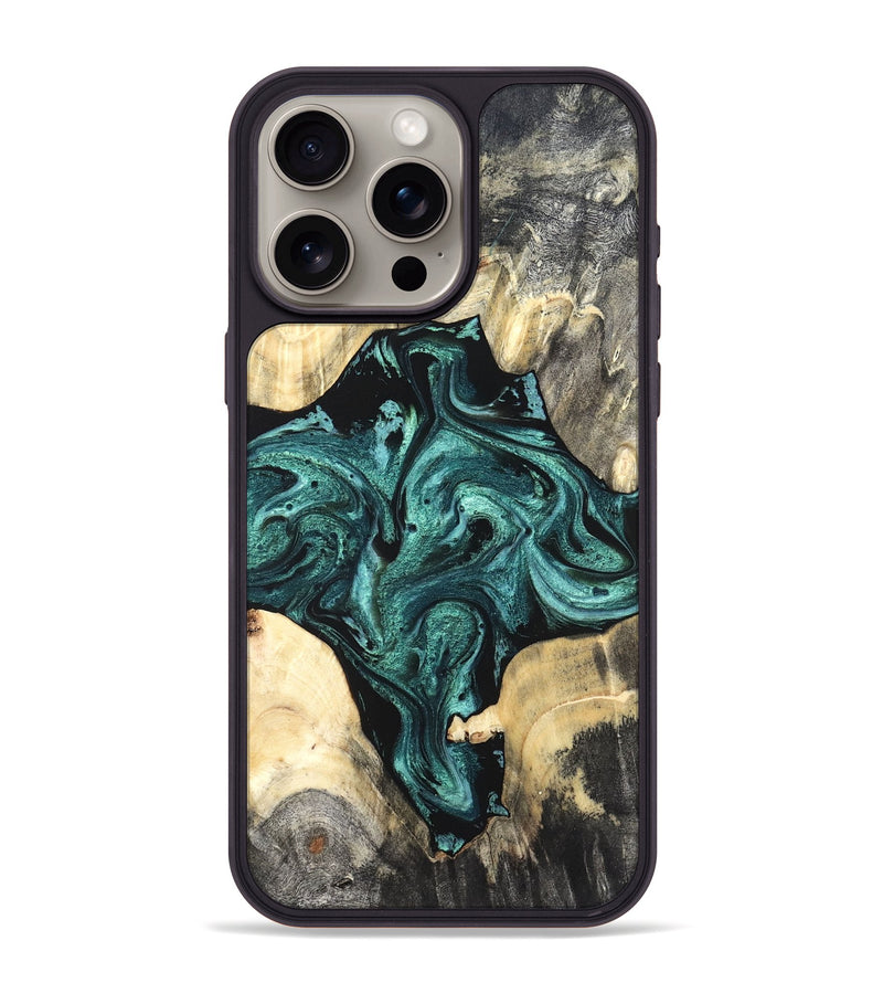 iPhone 15 Pro Max Wood Phone Case - Simone (Green, 819571)