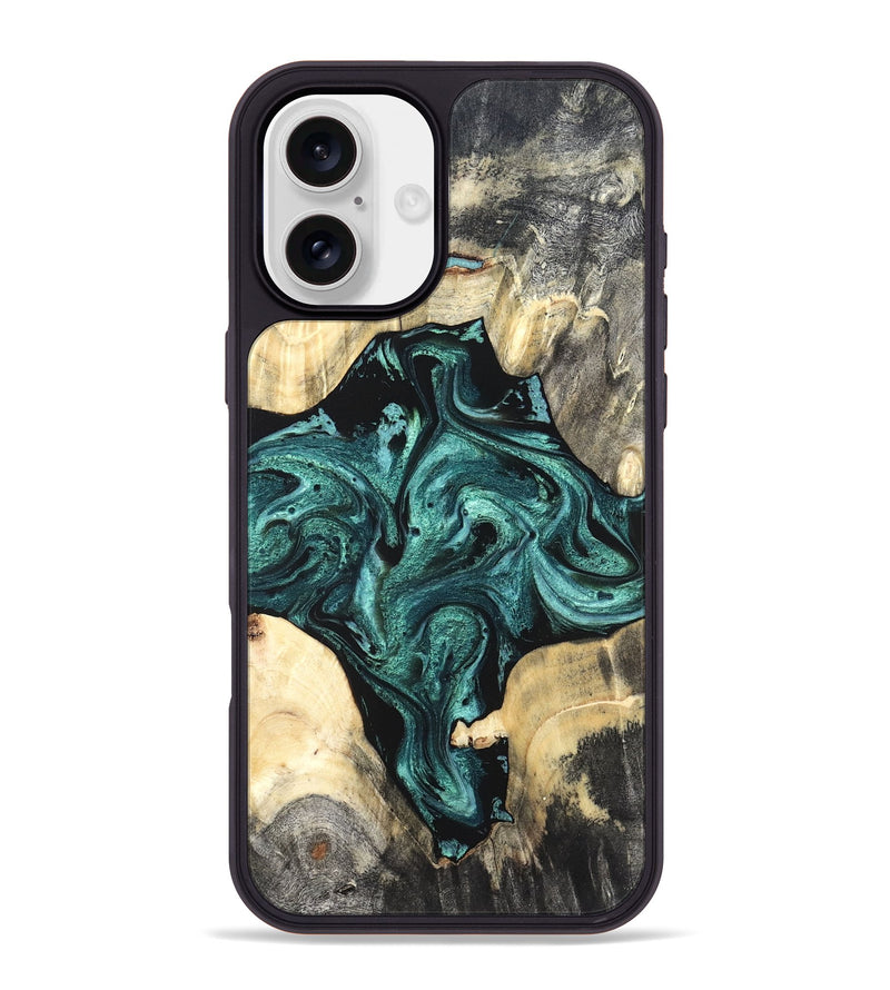iPhone 16 Plus Wood Phone Case - Simone (Green, 819571)