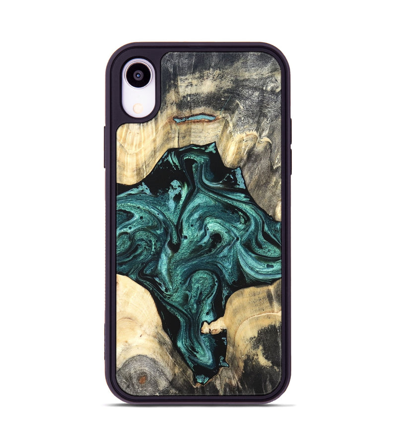 iPhone Xr Wood Phone Case - Simone (Green, 819571)
