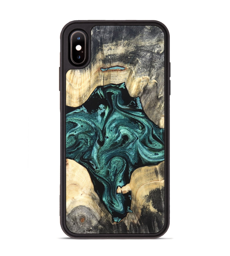 iPhone Xs Max Wood Phone Case - Simone (Green, 819571)