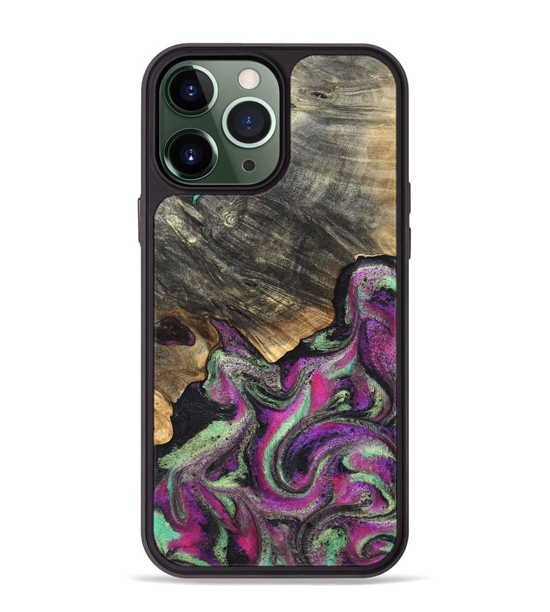 iPhone 13 Pro Max Wood Phone Case - Kisha (Green, 819572)