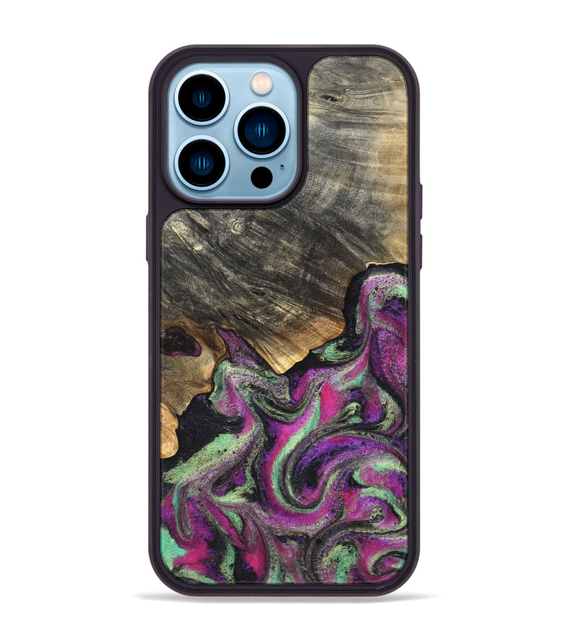 iPhone 14 Pro Max Wood Phone Case - Kisha (Green, 819572)