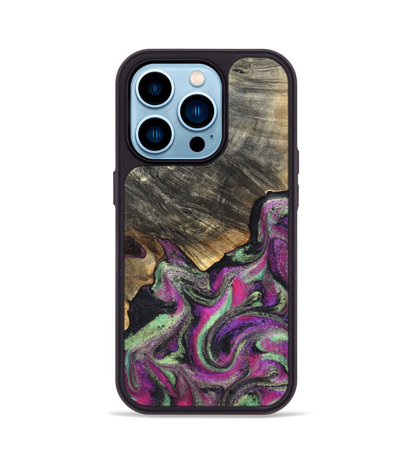 iPhone 14 Pro Wood Phone Case - Kisha (Green, 819572)