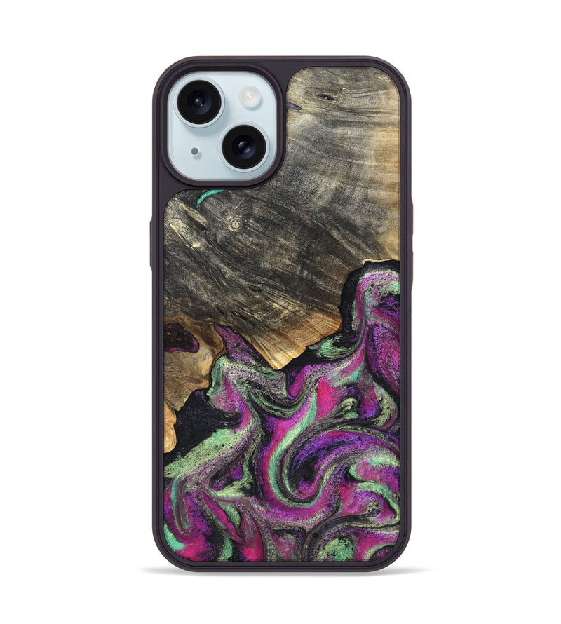iPhone 15 Wood Phone Case - Kisha (Green, 819572)