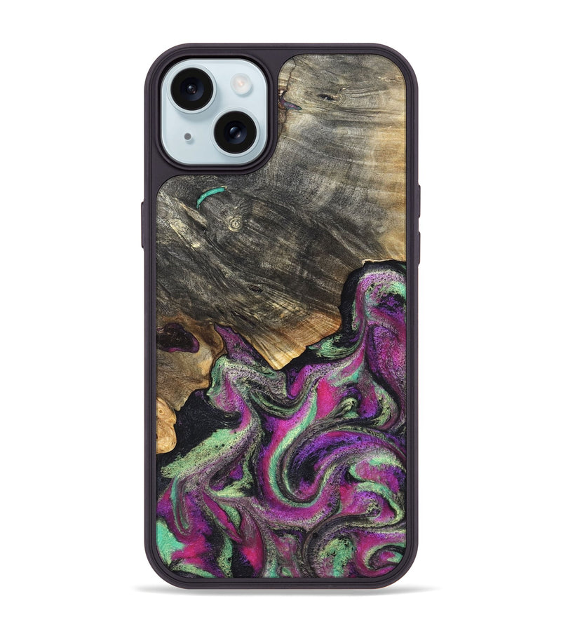 iPhone 15 Plus Wood Phone Case - Kisha (Green, 819572)