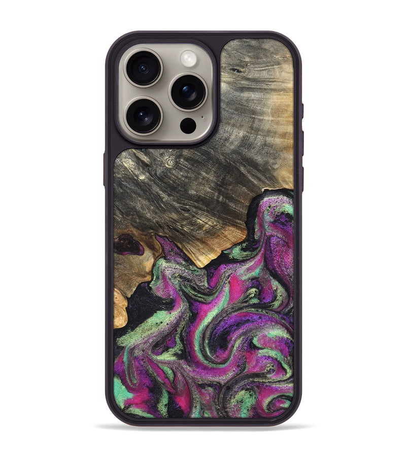 iPhone 15 Pro Max Wood Phone Case - Kisha (Green, 819572)