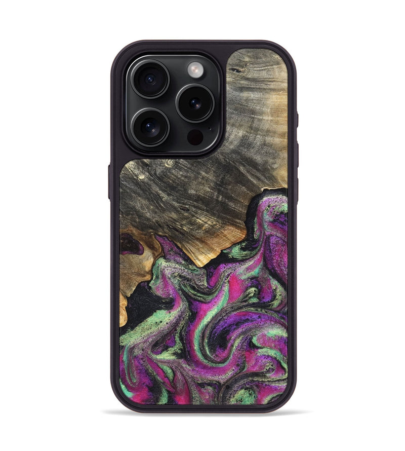 iPhone 15 Pro Wood Phone Case - Kisha (Green, 819572)