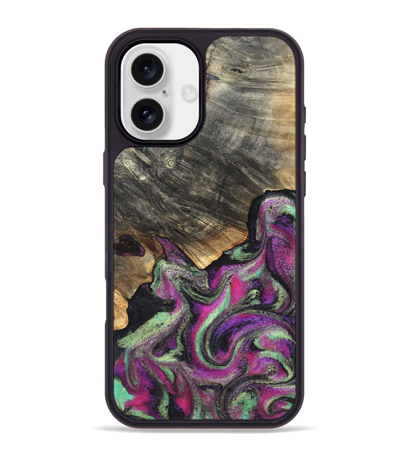 iPhone 16 Plus Wood Phone Case - Kisha (Green, 819572)