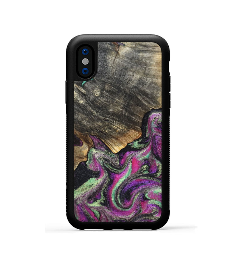 iPhone Xs Wood Phone Case - Kisha (Green, 819572)