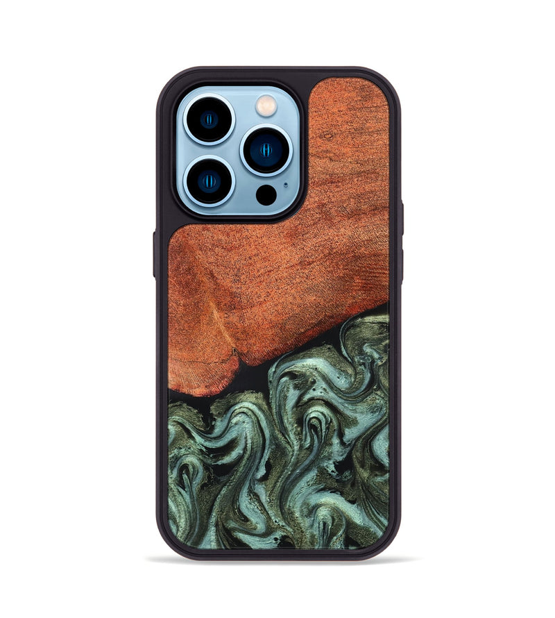iPhone 14 Pro Wood Phone Case - Jewel (Green, 819573)