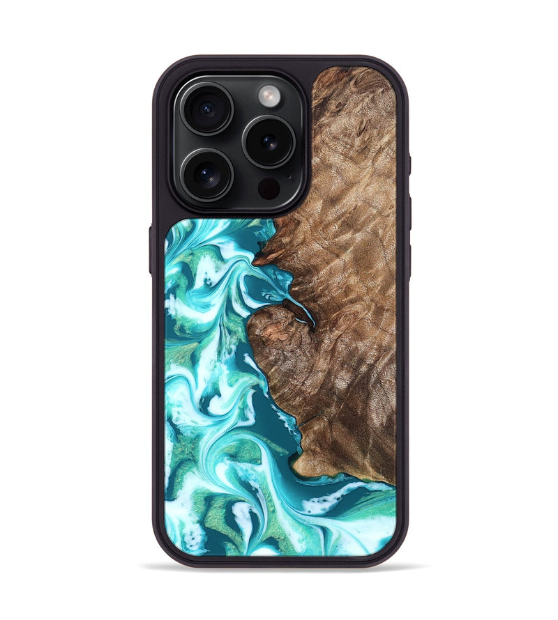 iPhone 15 Pro Wood Phone Case - Maxie (Blue, 819574)