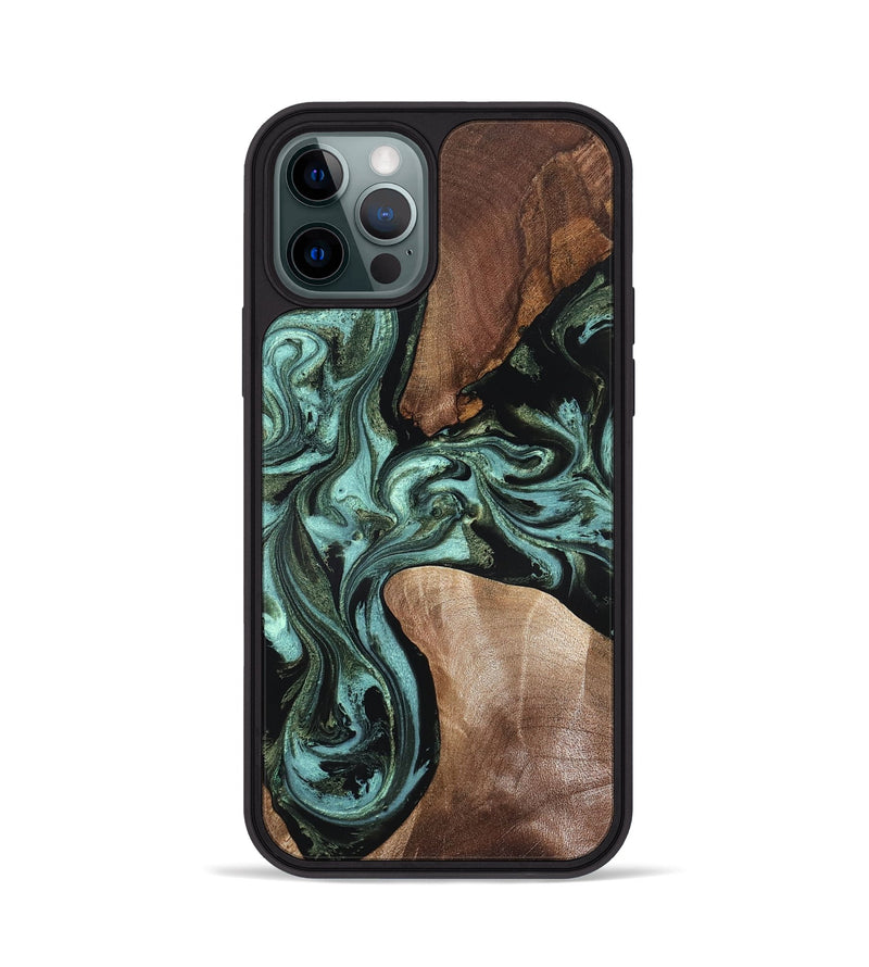 iPhone 12 Pro Wood Phone Case - Hanna (Green, 819575)