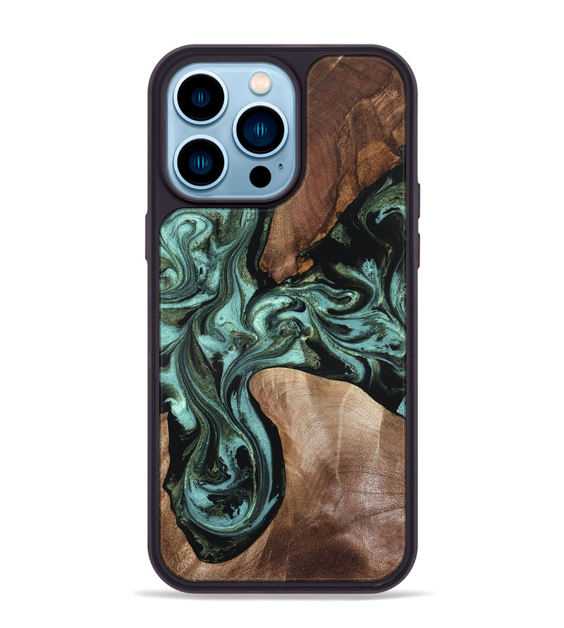 iPhone 14 Pro Max Wood Phone Case - Hanna (Green, 819575)
