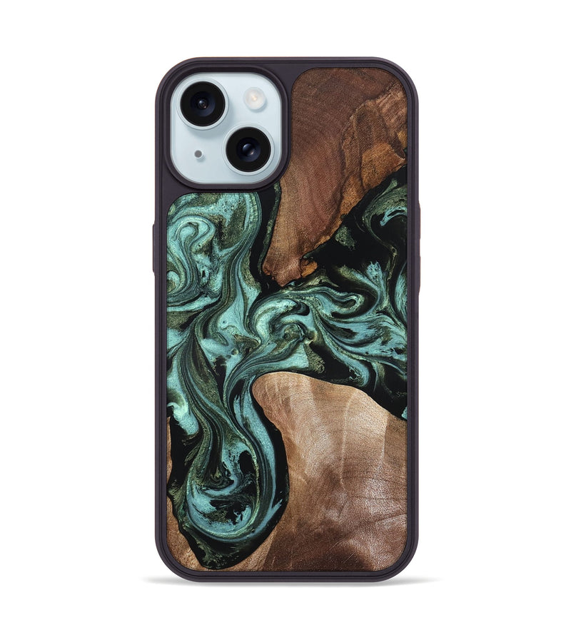 iPhone 15 Wood Phone Case - Hanna (Green, 819575)