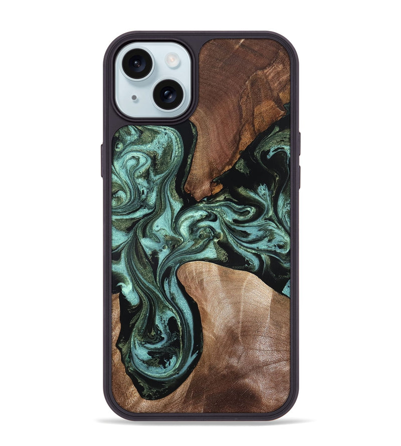 iPhone 15 Plus Wood Phone Case - Hanna (Green, 819575)