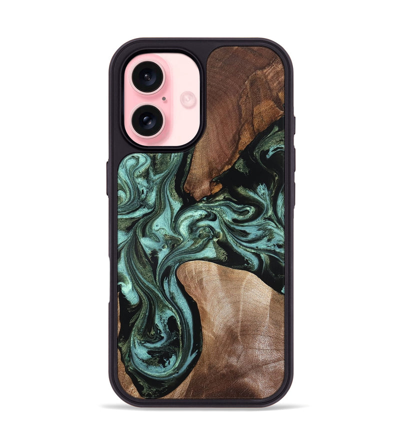iPhone 16 Wood Phone Case - Hanna (Green, 819575)