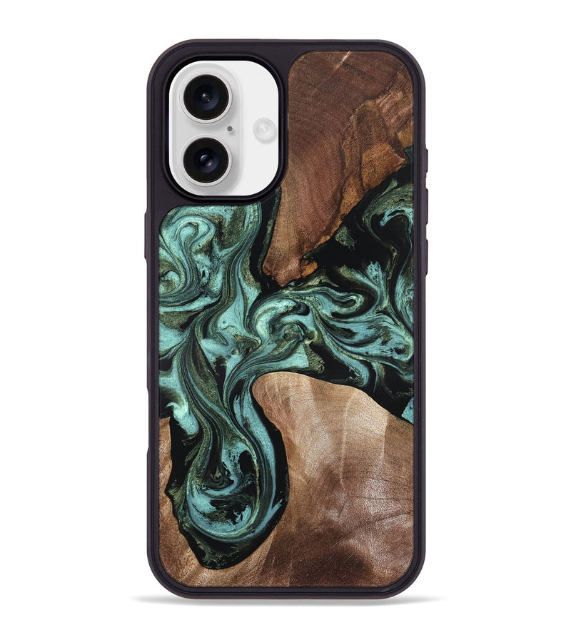 iPhone 16 Plus Wood Phone Case - Hanna (Green, 819575)