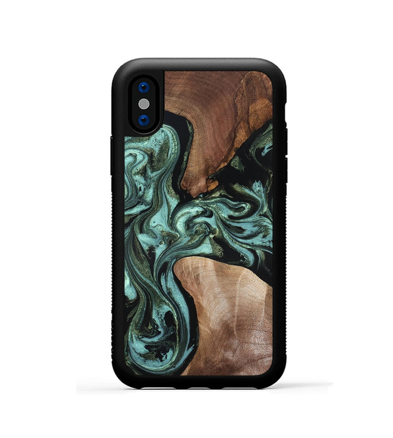 iPhone Xs Wood Phone Case - Hanna (Green, 819575)