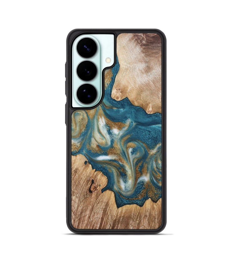 Galaxy S26 Wood Phone Case - Maximus (Teal & Gold, 819579)