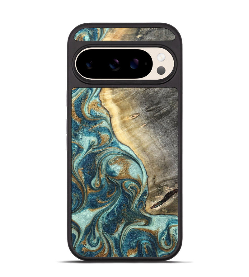 Pixel 10 Wood Phone Case - Gideon (Teal & Gold, 819580)