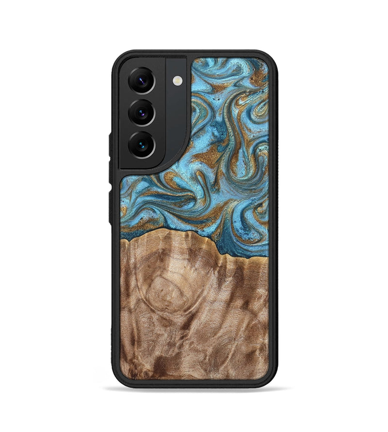 Galaxy S22 Wood Phone Case - Kinley (Teal & Gold, 819581)