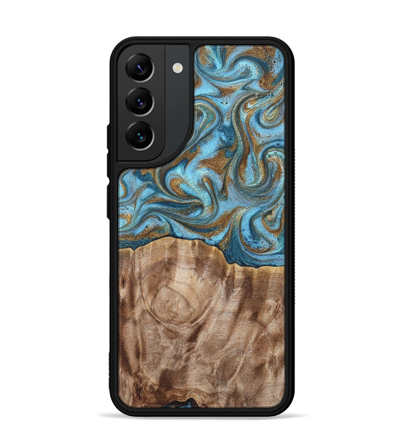 Galaxy S22 Plus Wood Phone Case - Kinley (Teal & Gold, 819581)