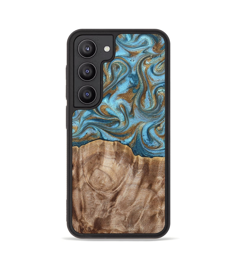 Galaxy S23 Wood Phone Case - Kinley (Teal & Gold, 819581)