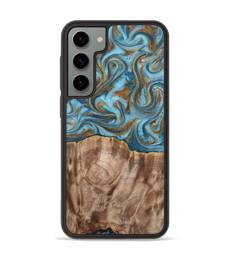 Galaxy S23 Plus Wood Phone Case - Kinley (Teal & Gold, 819581)