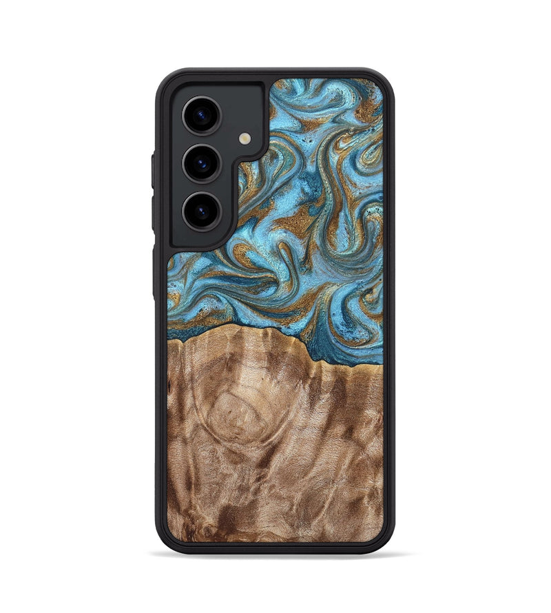 Galaxy S24 Wood Phone Case - Kinley (Teal & Gold, 819581)