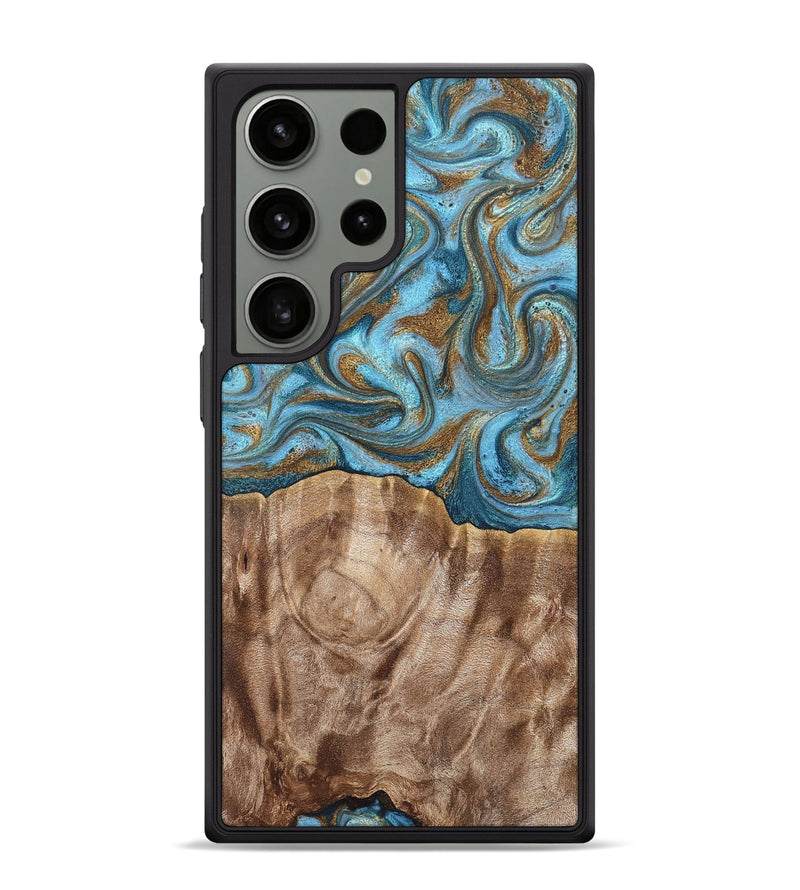 Galaxy S24 Ultra Wood Phone Case - Kinley (Teal & Gold, 819581)