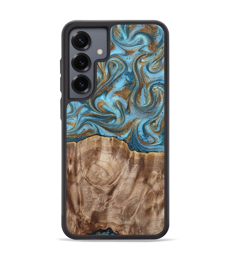 Galaxy S25 Plus Wood Phone Case - Kinley (Teal & Gold, 819581)