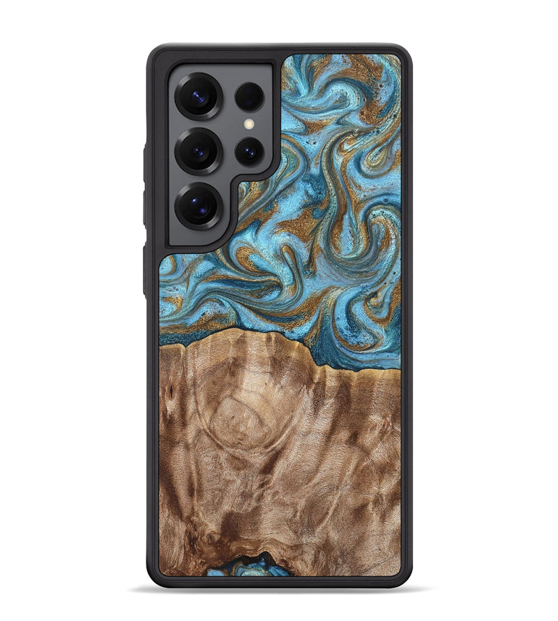 Galaxy S25 Ultra Wood Phone Case - Kinley (Teal & Gold, 819581)