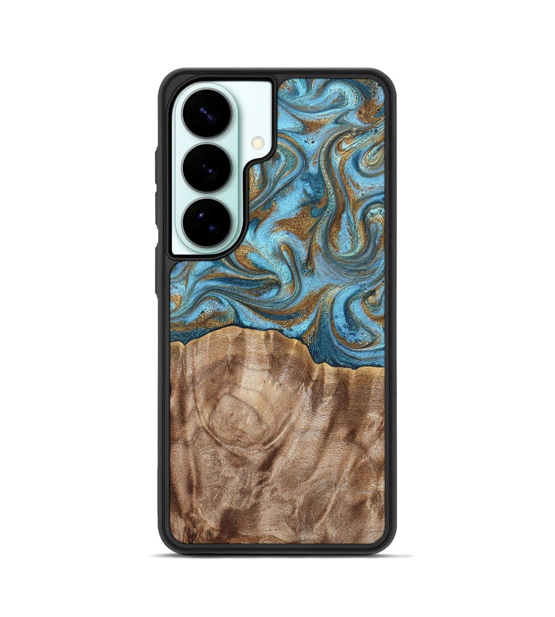 Galaxy S26 Wood Phone Case - Kinley (Teal & Gold, 819581)