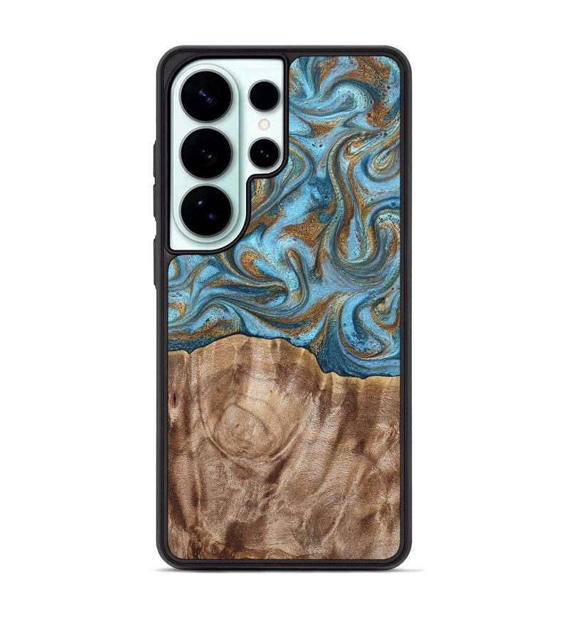 Galaxy S26 Ultra Wood Phone Case - Kinley (Teal & Gold, 819581)