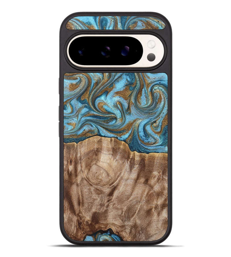 Pixel 9 Pro XL Wood Phone Case - Kinley (Teal & Gold, 819581)