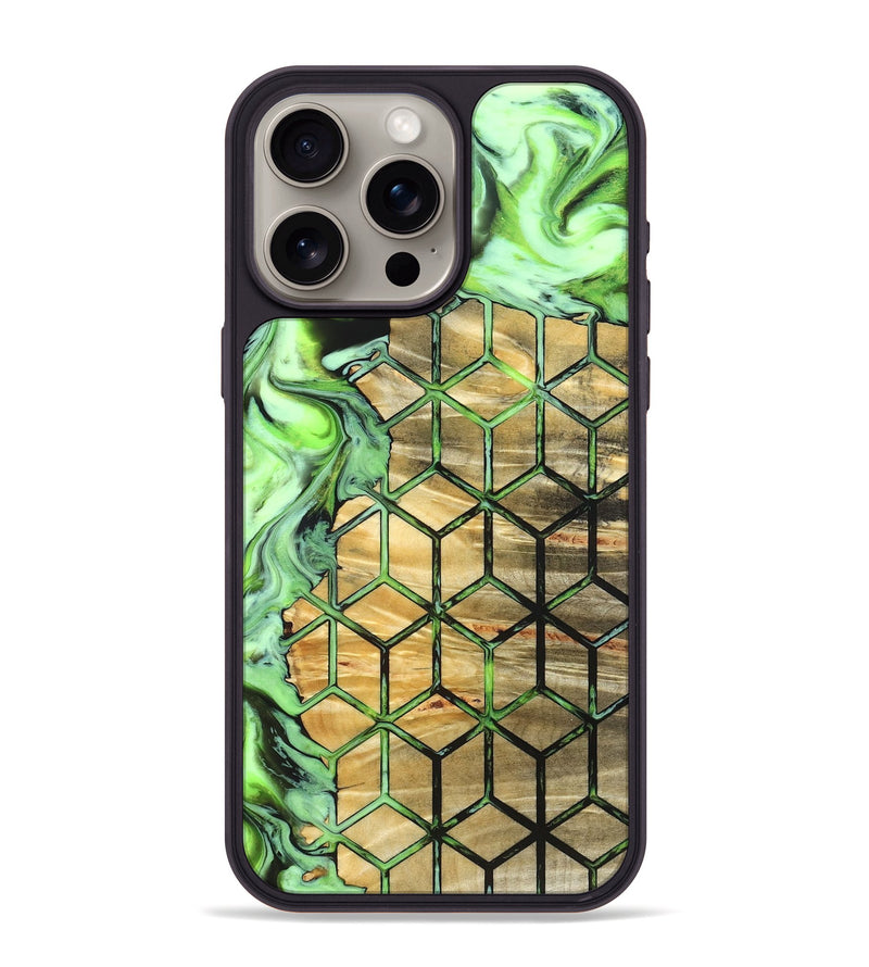 iPhone 15 Pro Max Wood Phone Case - Mahlon (Neon, 819583)