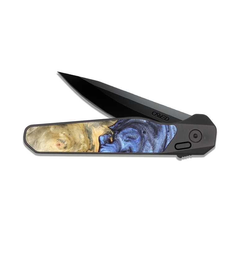 EDC Dark Slate Wood Pocket Knife - Delores (Blue, 819587)