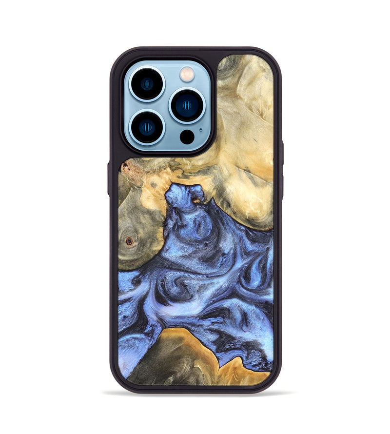 iPhone 14 Pro Wood Phone Case - Delores (Blue, 819587)