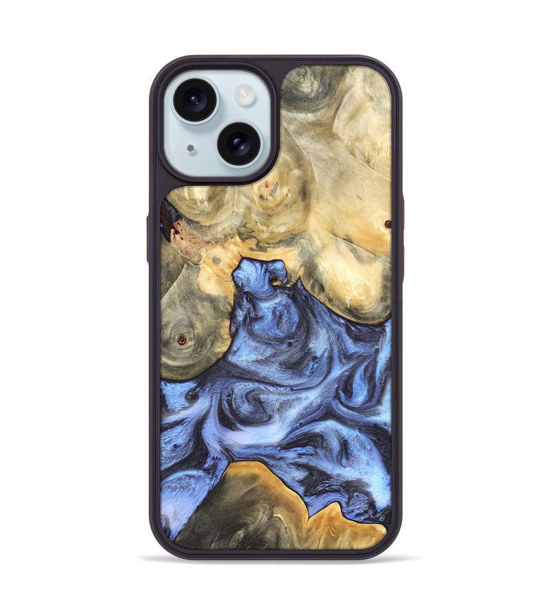 iPhone 15 Wood Phone Case - Delores (Blue, 819587)