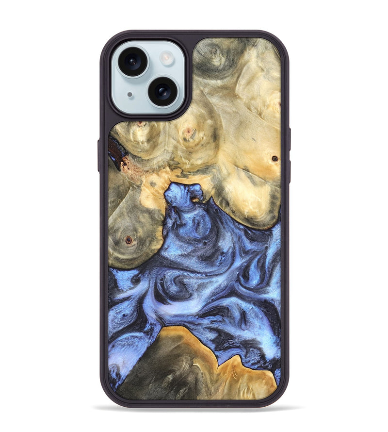 iPhone 15 Plus Wood Phone Case - Delores (Blue, 819587)
