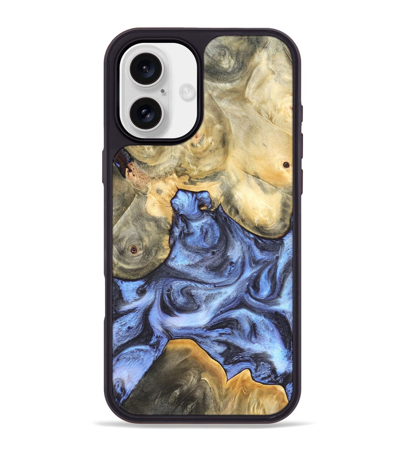 iPhone 16 Plus Wood Phone Case - Delores (Blue, 819587)
