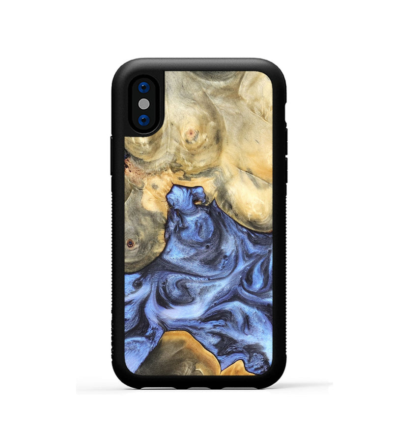 iPhone Xs Wood Phone Case - Delores (Blue, 819587)
