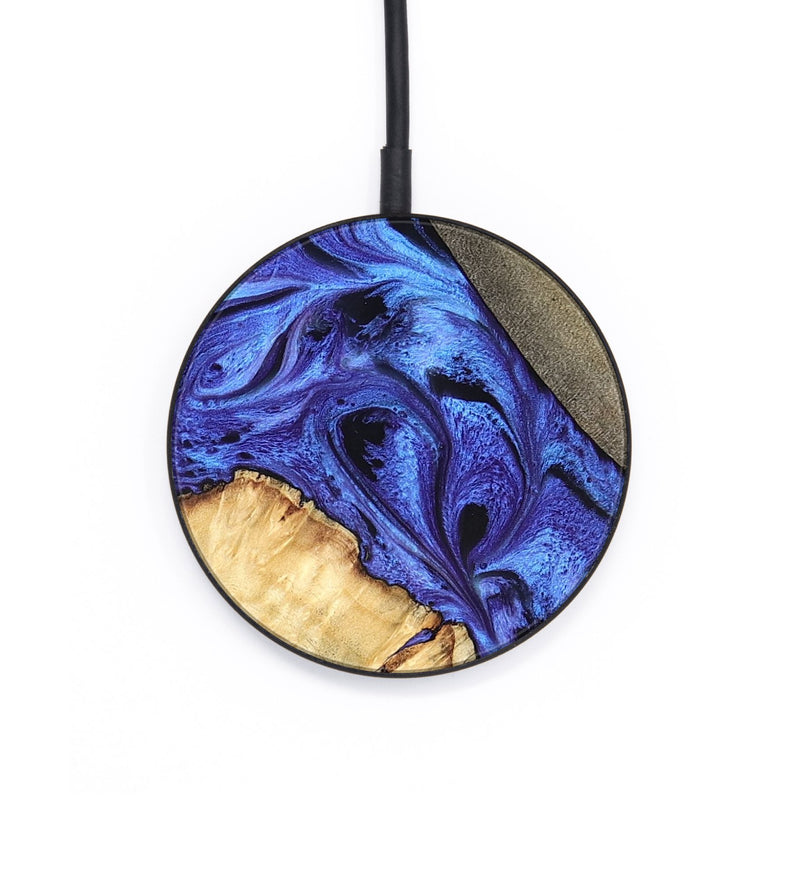 Circle Wood Wireless Charger - Olive (Blue, 819588)