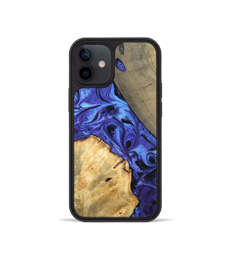 iPhone 12 mini Wood Phone Case - Olive (Blue, 819588)
