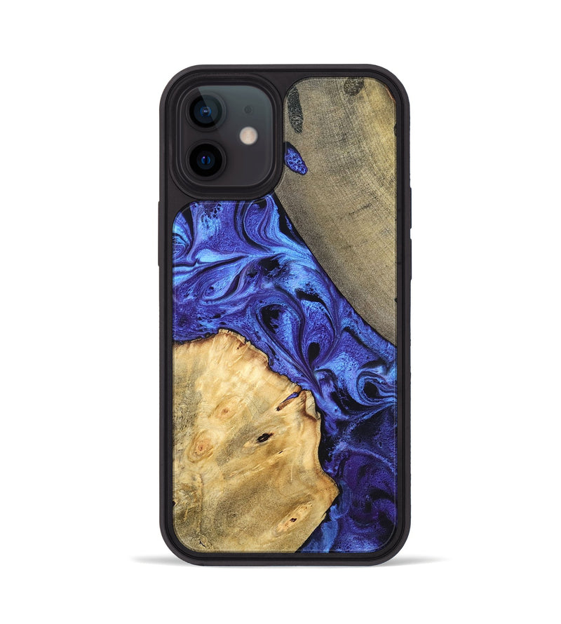 iPhone 12 Wood Phone Case - Olive (Blue, 819588)