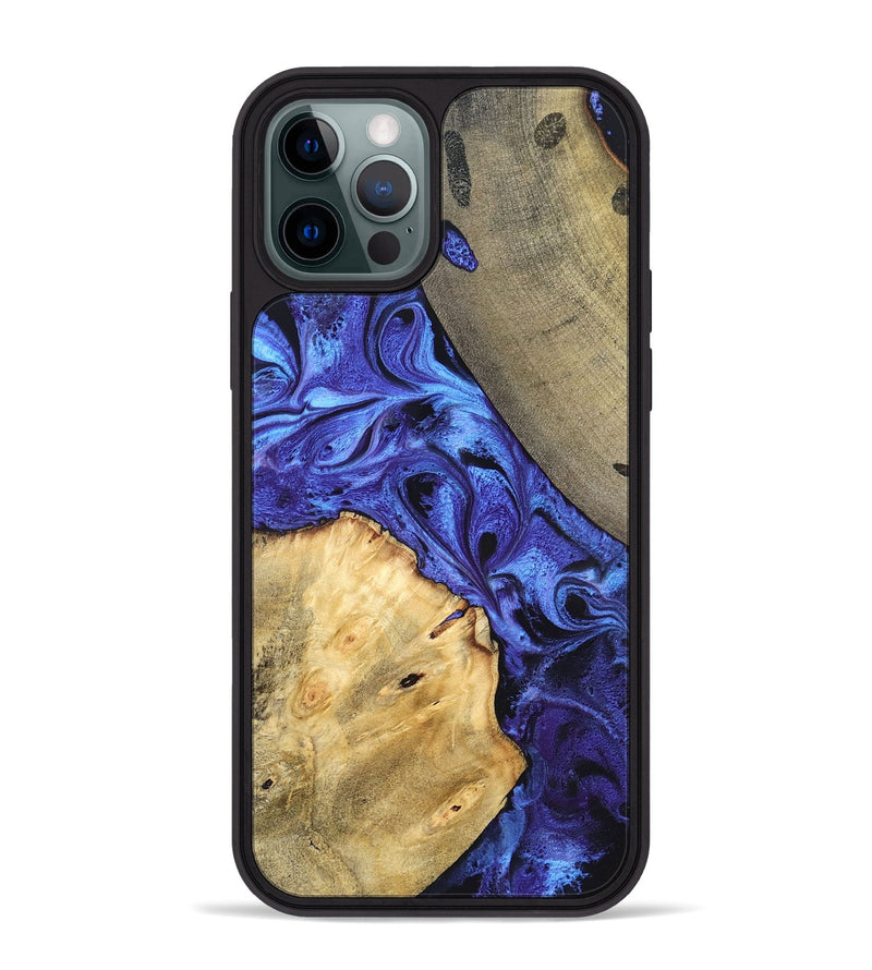 iPhone 12 Pro Max Wood Phone Case - Olive (Blue, 819588)