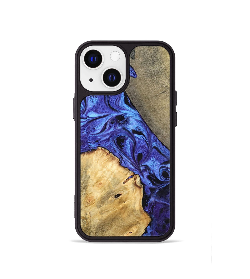 iPhone 13 mini Wood Phone Case - Olive (Blue, 819588)