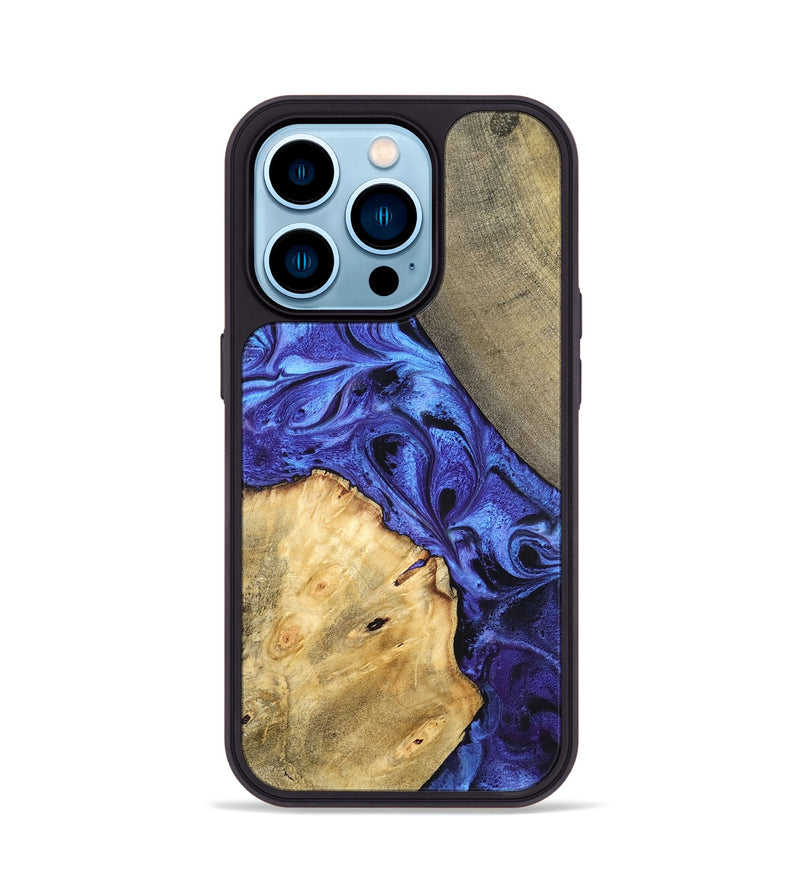 iPhone 14 Pro Wood Phone Case - Olive (Blue, 819588)