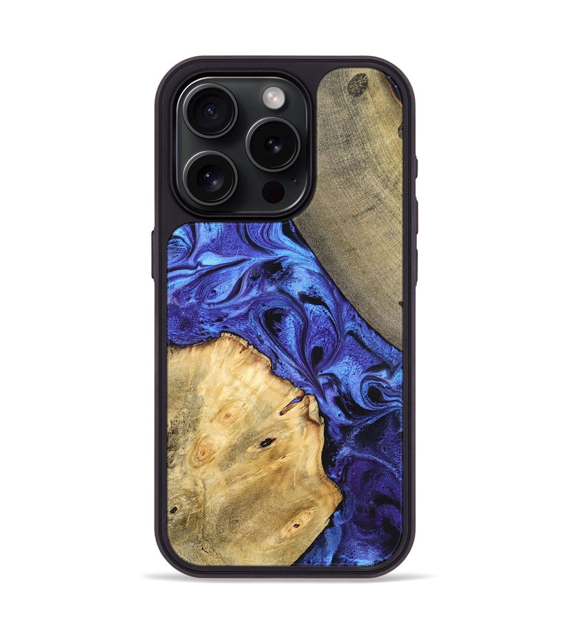 iPhone 15 Pro Wood Phone Case - Olive (Blue, 819588)